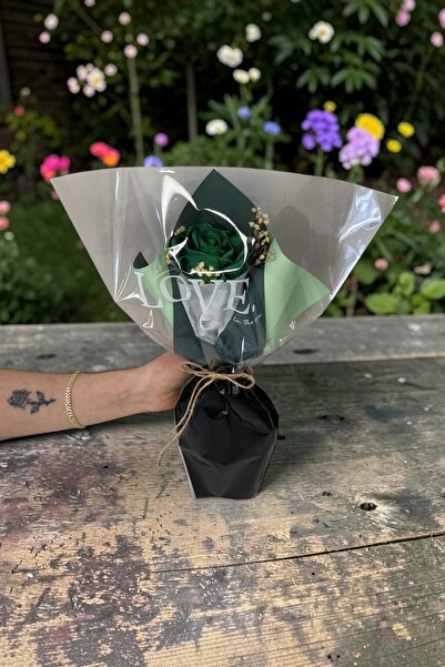 AXWELL Single Rose Made from Ribbon (Valentine's Day, Mother's Day, Gift, Bir...