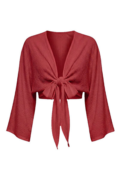 Tmptekstil Front Tie Short Sleeve Shirt Red