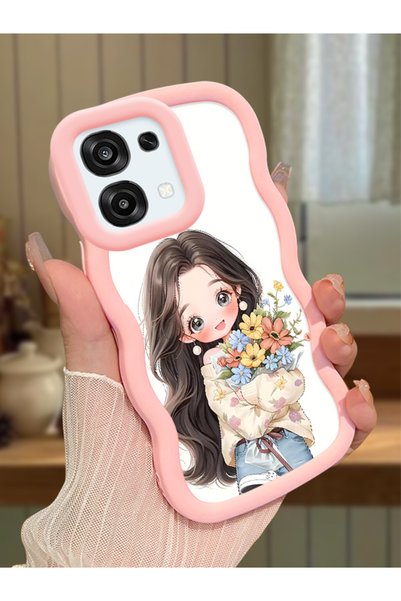 Hontinga Oppo A6 Pro 5g Compatible Case Camera Protector Pink Silicone Couple...