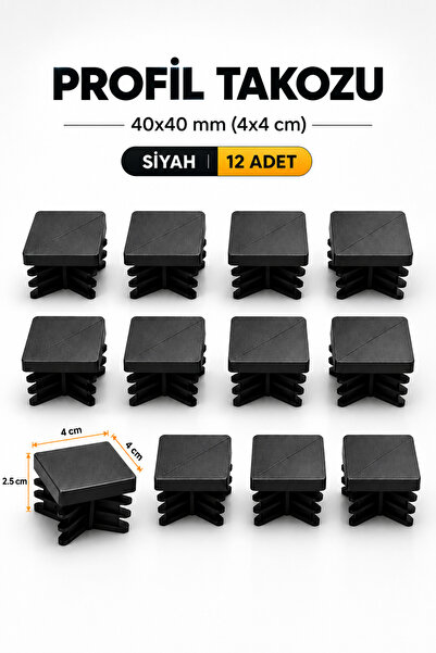 Badem10 (40x40 mm) 12 Adet Kademeli İç Kelebek Profil Takozu Kare Masa Sandal...