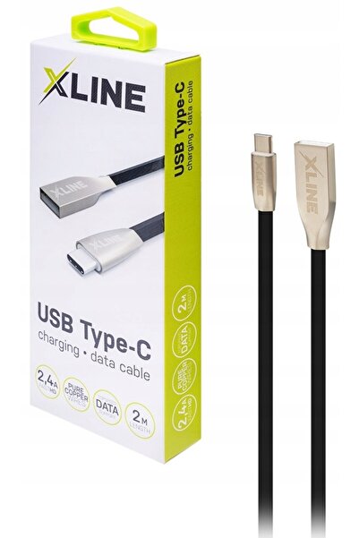 GÖTZE & JENSEN Cablu USB - USB-C X-LINE 2M Negru UC202K-A/C