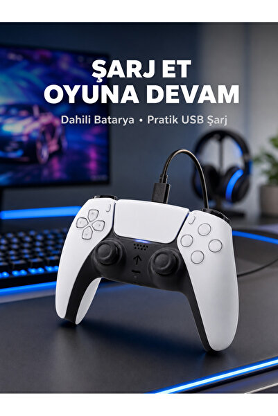 Genel Markalar Kablosuz Oyun Kolu PS5 Uyumlu Ergonomik Tasarım ve Hassas Kont...