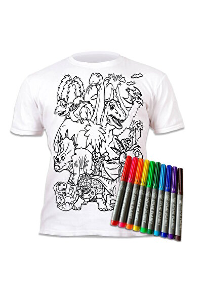 OEM Splat Planet Πλενόμενο T-Shirt Ζωγραφικής "Dinosaurs" με Μαρκαδόρους (7-8...