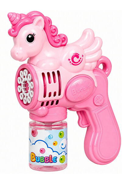 a v d a Pembe Unicorn Otomatik Işıklı Ve Pilli Çoklu Baloncuk Atan Köpük Taba...