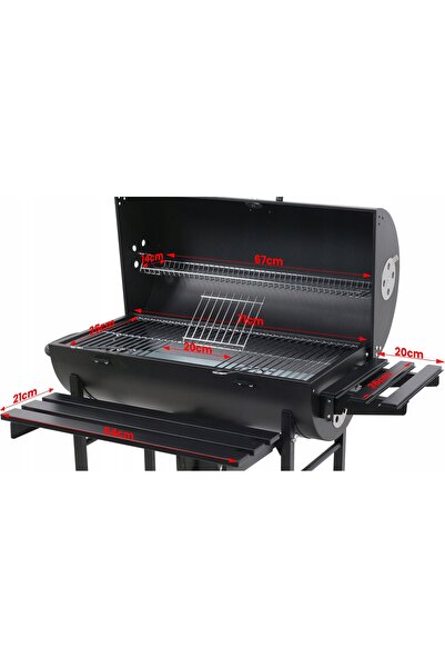 NO BRAND Grătar cu cărbuni LUND 99900 grilă 71 x 35 cm