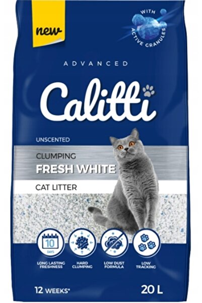 NO BRAND Cenușă pentru pisici CALITTI Fresh White 20L