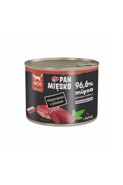 NO BRAND Hrana pentru pisici PAN MIĘSKO Carne de porc cu cerb 200 g