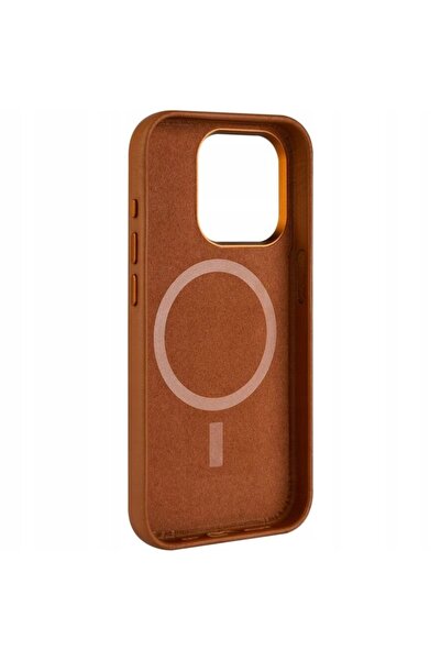FIXED Husă MagLeather MagSafe pentru Apple iPhone 15 Plus, Maro