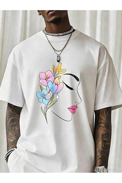 Ekim11 Floral Design Black T Shirt Men Fashion Streetwear Graphic Tee With Co...