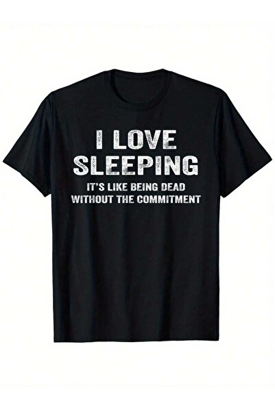 799 Men's Fun "I Love Sleeping" Printed T-Shirt - Humorous Sleep Slogan And S...