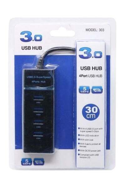 Generic 4-Port USB 3.0 Super Speed Hub Black