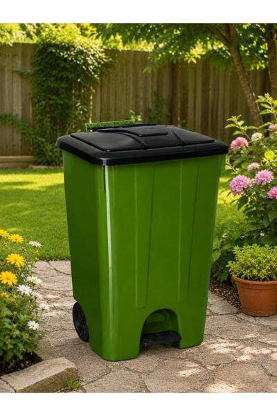 LOREMPBOX 25 Lt Pedal Trash Can Without Inner Bucket Green Color