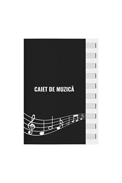 OEM Caiet studentesc A4, Muzica, 24 file/48 pagini, 80g/mp, Negru, Coperta pl...