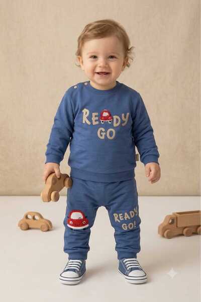 MyPrettyBaby طقم ملابس أطفال أولادي موسمي من القطن 100% مطرز بتصميم READY GO ...