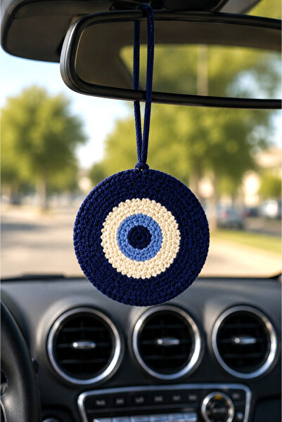 Fun Life Car Mirror Ornament Punch Handmade 7cm Evil Eye Bead Pattern