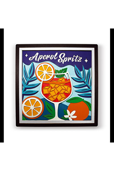 OEM Splat Planet Ξύλινο Σετ Χειροτεχνίας "Aperol Spritz Wood Art" 25x25cm