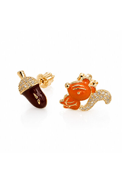 reyselstyle Fun Earrings with Squirrel and Blueberry Fruit