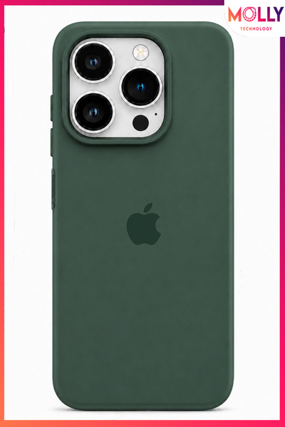 Molly iPhone 14 PRO İçin Elma Figürlü Kaktüs Liquid İçi Kadife Mat Silikon Kılıf