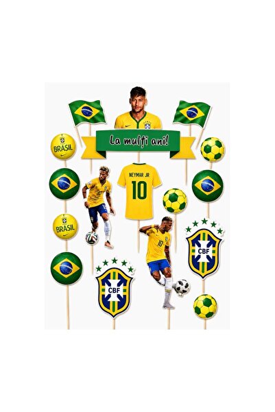 DecoParty Set de decorațiuni pentru tort – Tematică NEYMAR JR. V1, 16 piese, ...