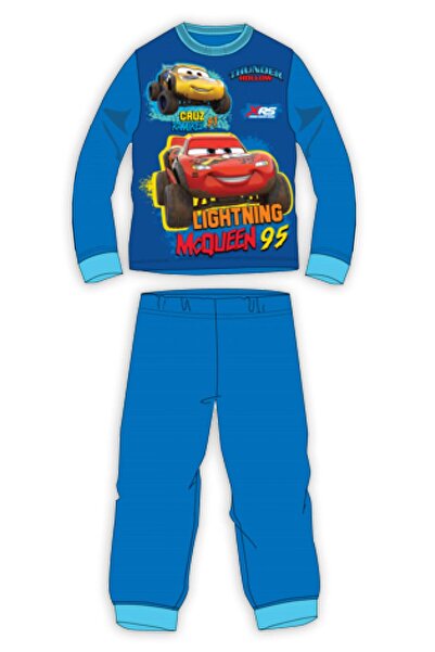 Disney Cars Pijama albastră cu mânecă lungă 3-8 ani cu elastic comod 100% bumbac