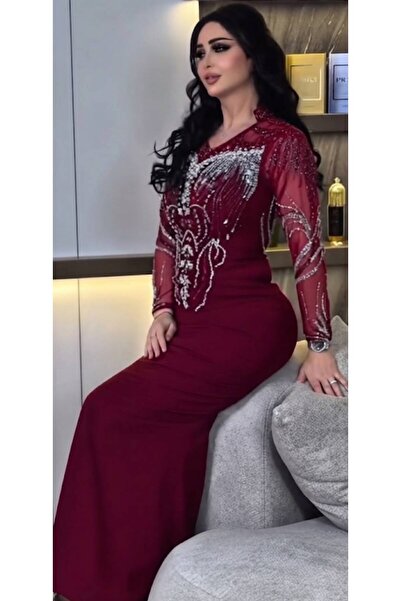 NALA FASHION Royal Luxury Red Evening Dress