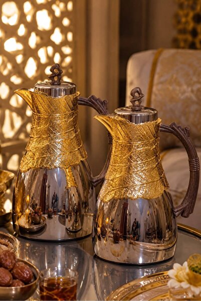 Generic Luxury Chrome Gold Plated Tramss Set (2Pcs) - Elegant Wooden Handle C...