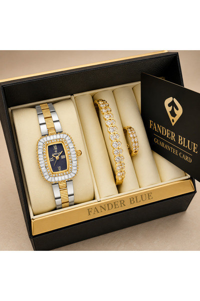FANDER BLUE Fender Blue Women's Premium 3-Piece Set – Dual Tone Gold and Silv...
