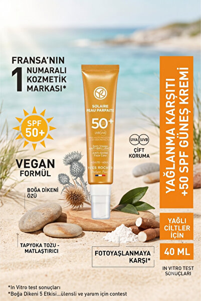 Yves Rocher Spf 50+ Anti-Oil and Anti-Blemish Mattifying Facial Sunscreen - 4...