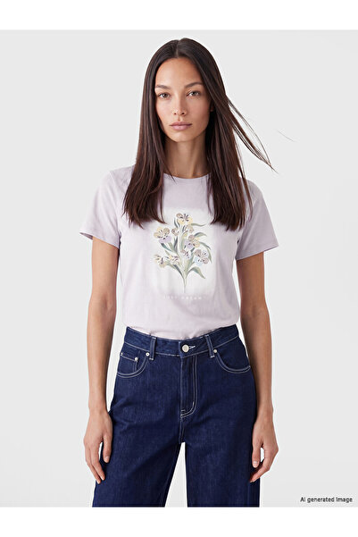 LC Waikiki Tricou de damă cu imprimeu floral, 100% bumbac