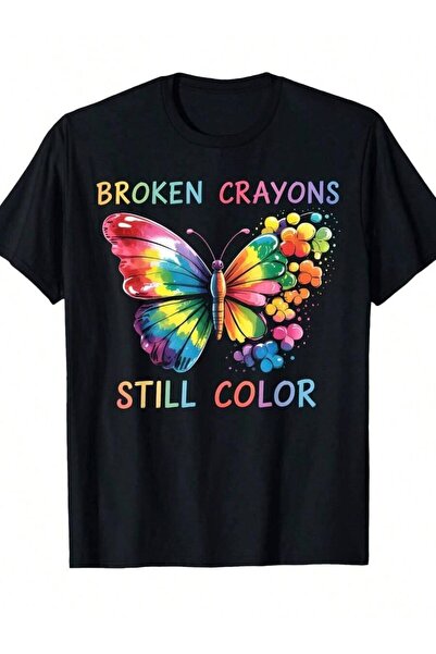 799 Matters Broken Crayons Still Color Awareness T-Shirt - Unisex 220GSM Pure...