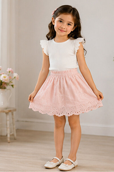 Cortigiani Girls skirt with Laser Cut Details