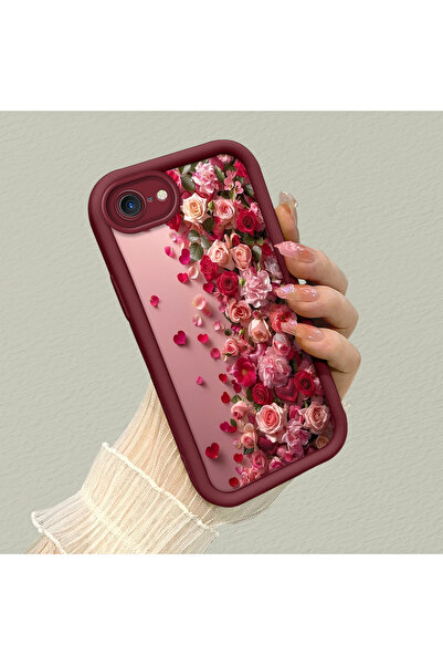 quırkshıeld iPhone 7/8/SE 2020 2022 Uyumlu Sevimli Romantik Çiçek Kılıf, Raha...