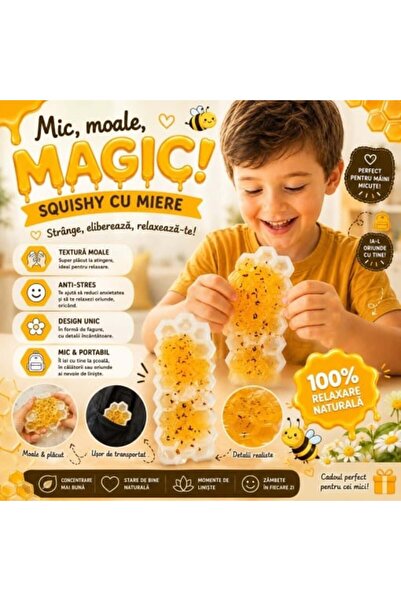 Needoh Jucărie Squishy Antistres tip Fagure – Jucărie Senzorială Elastică pen...