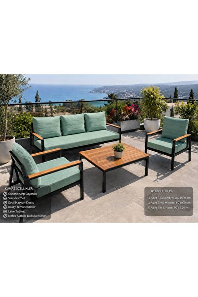 HouseART Balkon Mobilyası , Bahçe Mobilyası, 3-1-1 takıma uygun, Minder Kılıf...