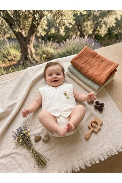 Gökçe Baby سترة أطفال مطرزة بطبعة بطة - 100% قطن، ناعمة الملمس، سترة أطفال لل...