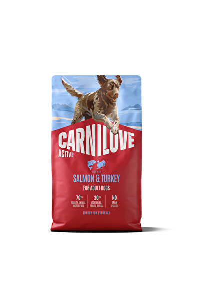Carnilove طعام الكلاب الجاف أكتيف بالسلمون والديك الرومي للبالغين 4 كجم