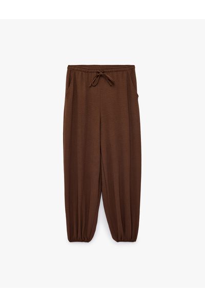 Koton Aerobin Fabric Waist-Tie Comfortable Fit Balloon Shalwar Trousers