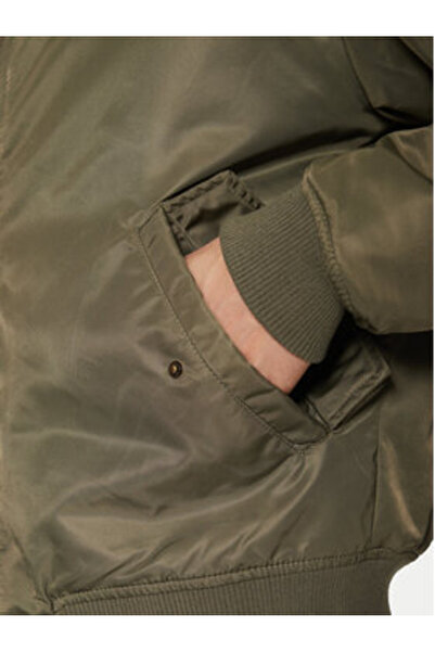 Guess Jeans Guess_jeans Jachetă bomber kaki pentru bărbați M5RL81WHAA2