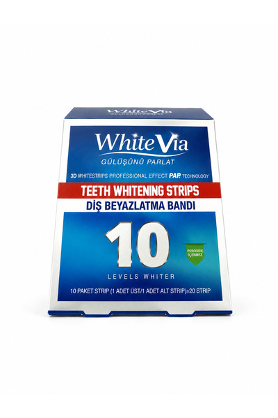 WhiteVia WhiteVia PAP Technology Diş Beyazlatma Bandı 10 Paket (20 Strip) Per...