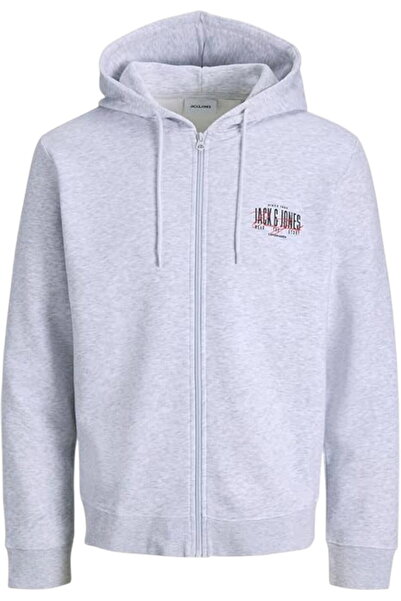 Jack & Jones JACK &JONES Φούτερ με φερμουάρ Aero - 12298494-Λευκό Μελανζέ