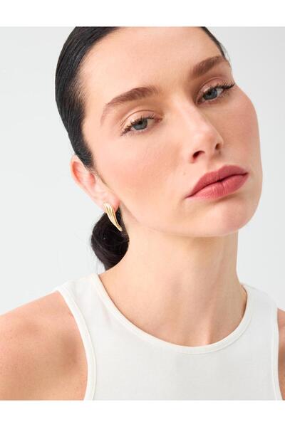 Jimmy Key Gold Color Wave Form Modern Earrings
