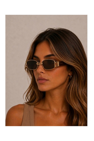 Makro Optik Vintage Dikdörtgen Unisex Güneş Gözlüğü UV400