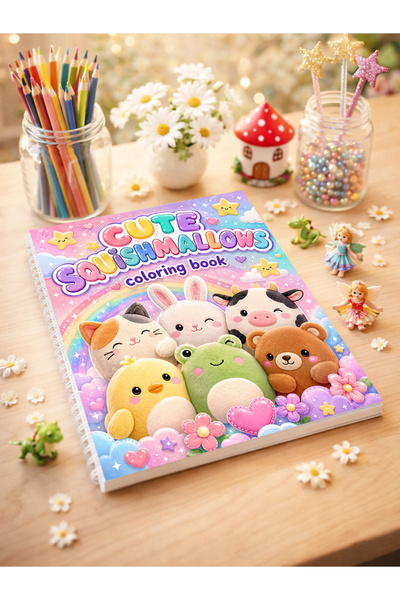 metafortoys كتاب تلوين سكوشي مالوز اللطيف - 24x20 سم | 40 صورة | للأطفال والكبار