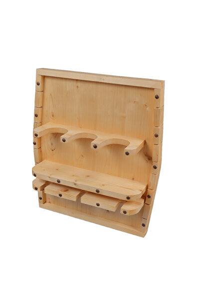 LimArt Suport de Perete pentru Vin, Model Baril Rustic, Capacitate 3 Sticle s...