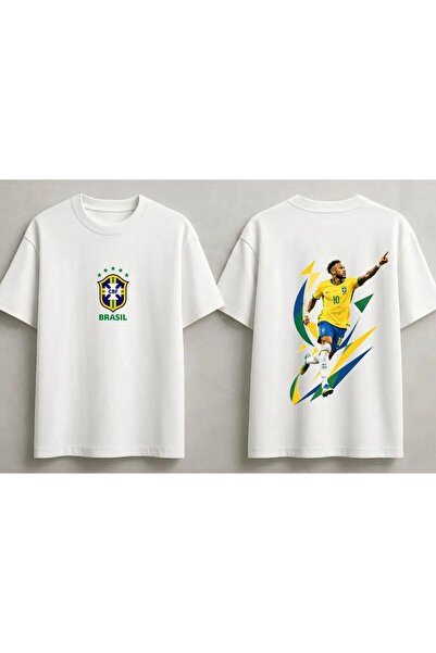 SVART WEAR Tricou unisex Neymar Jr Brasil, supradimensionat, 100% bumbac