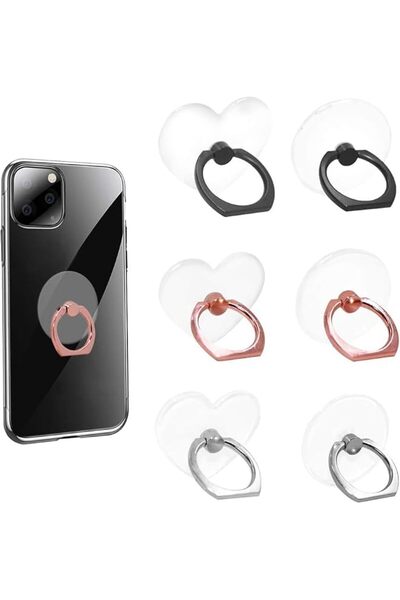 Generic 6-Pack Transparent Rotating Phone Ring Holders
