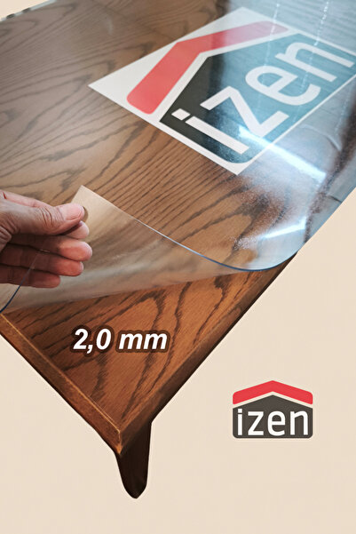 İzen 2,0 mm Renksiz Buzlu Pvc Kalın Koruyucu Masa Örtüsü; Cam, Lake, Mermerde...