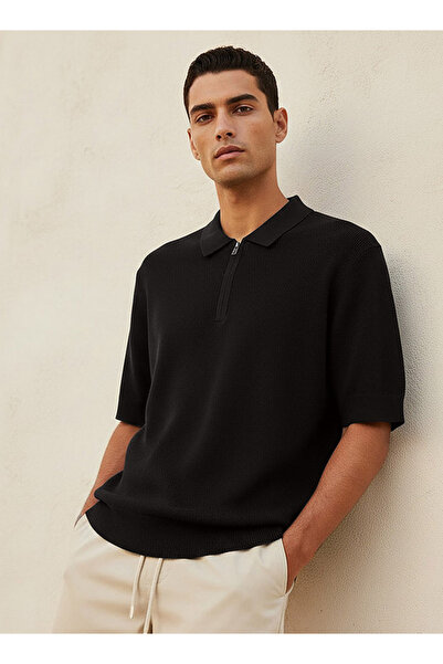 FAV FLAT KNIT ZIP POLO