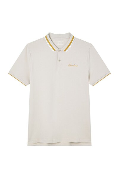 Giordano Men’s Slim Pique Polo with Contrast Collar & Signature Embroidery