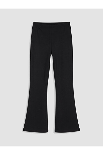 LC Waikiki Black Girls' Spanish Leg Soft Touch Leggings